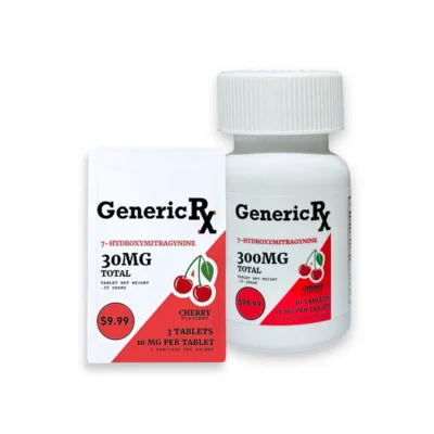 Generic RX 10mg 7-Hydroxymitragynine Cherry Chewable Tablets