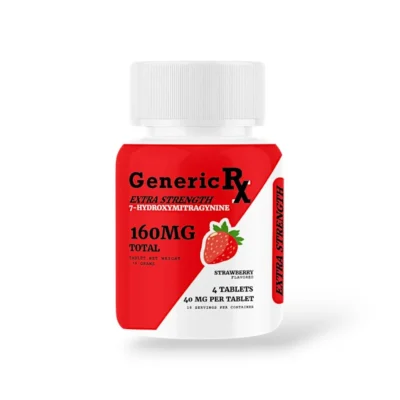 Generic RX Extra Strength 7-Hydroxymitragynine Chewable Tablets Strawberry 40mg Per Table